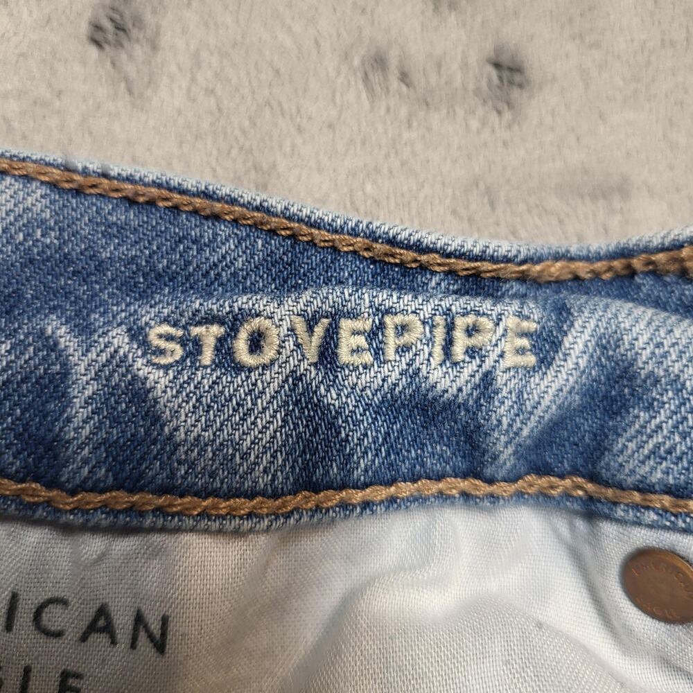 American Eagle Outfitters Jeans Womens 8 Blue Straight Stovepipe Light Wash - Picture 4 of 14